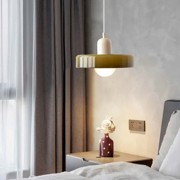 Bauhaus Style Stained Glass Pendant Light with Geometric Design 20
