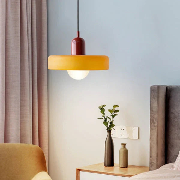 Bauhaus Style Stained Glass Pendant Light with Geometric Design 16