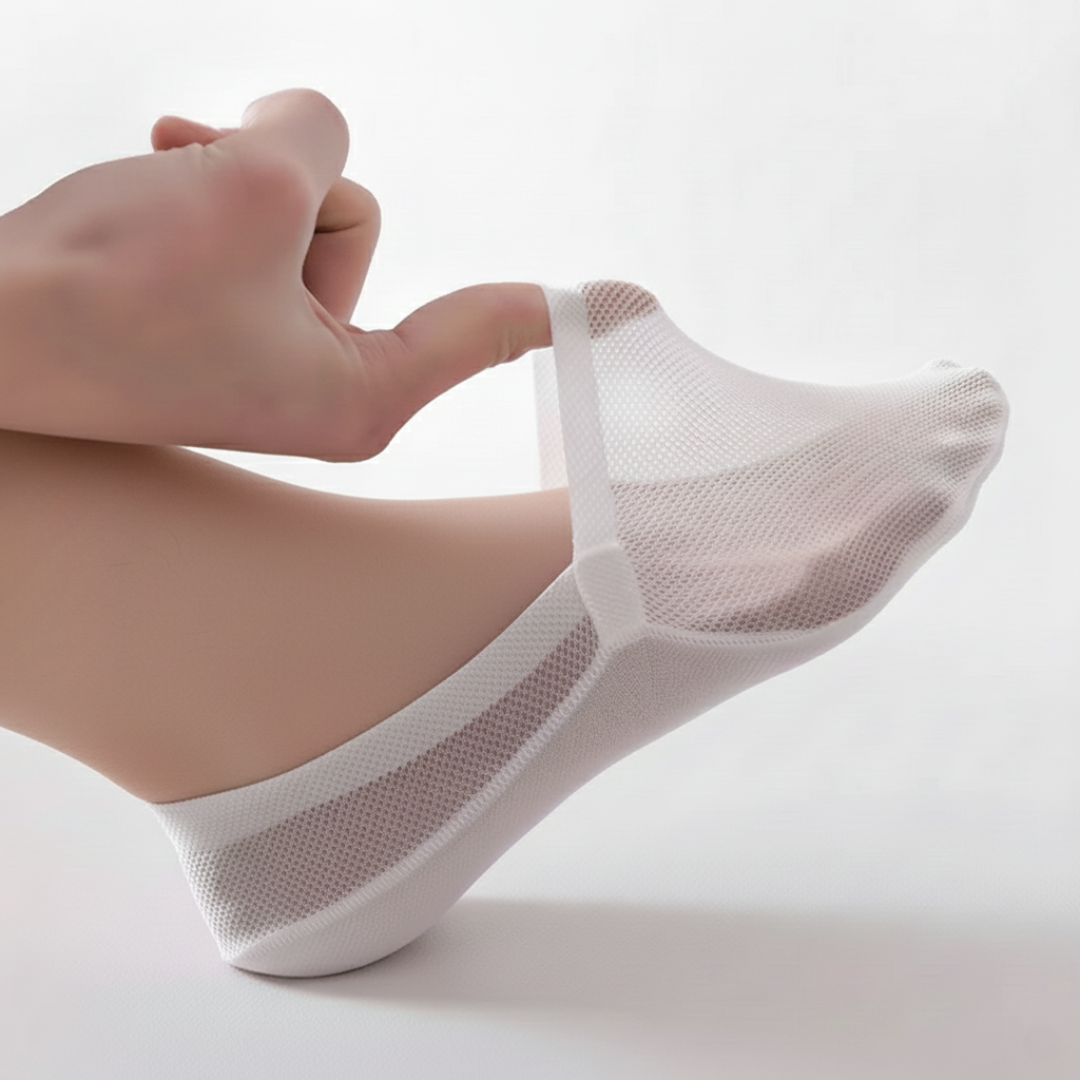 No-Show Socks with Non-Slip Heel Grip, Breathable Cotton Blend 1