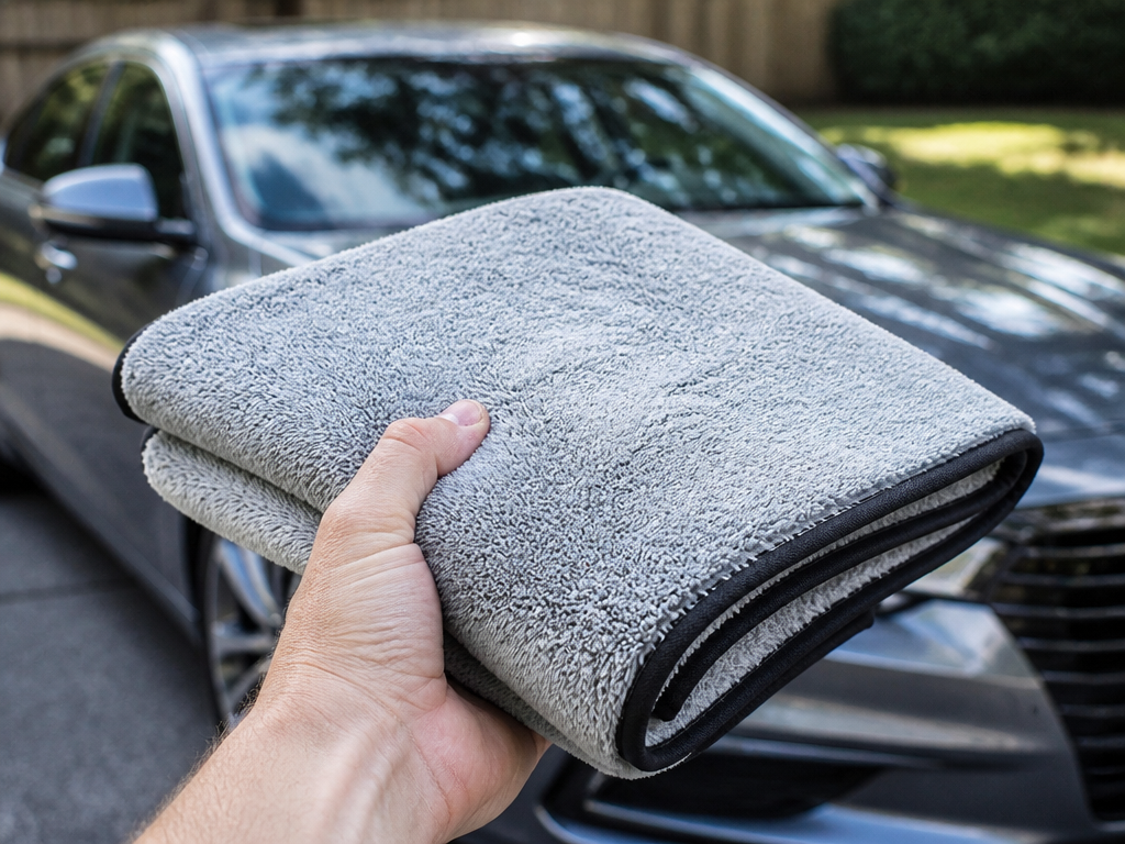 OneDry drying towel held in hand
