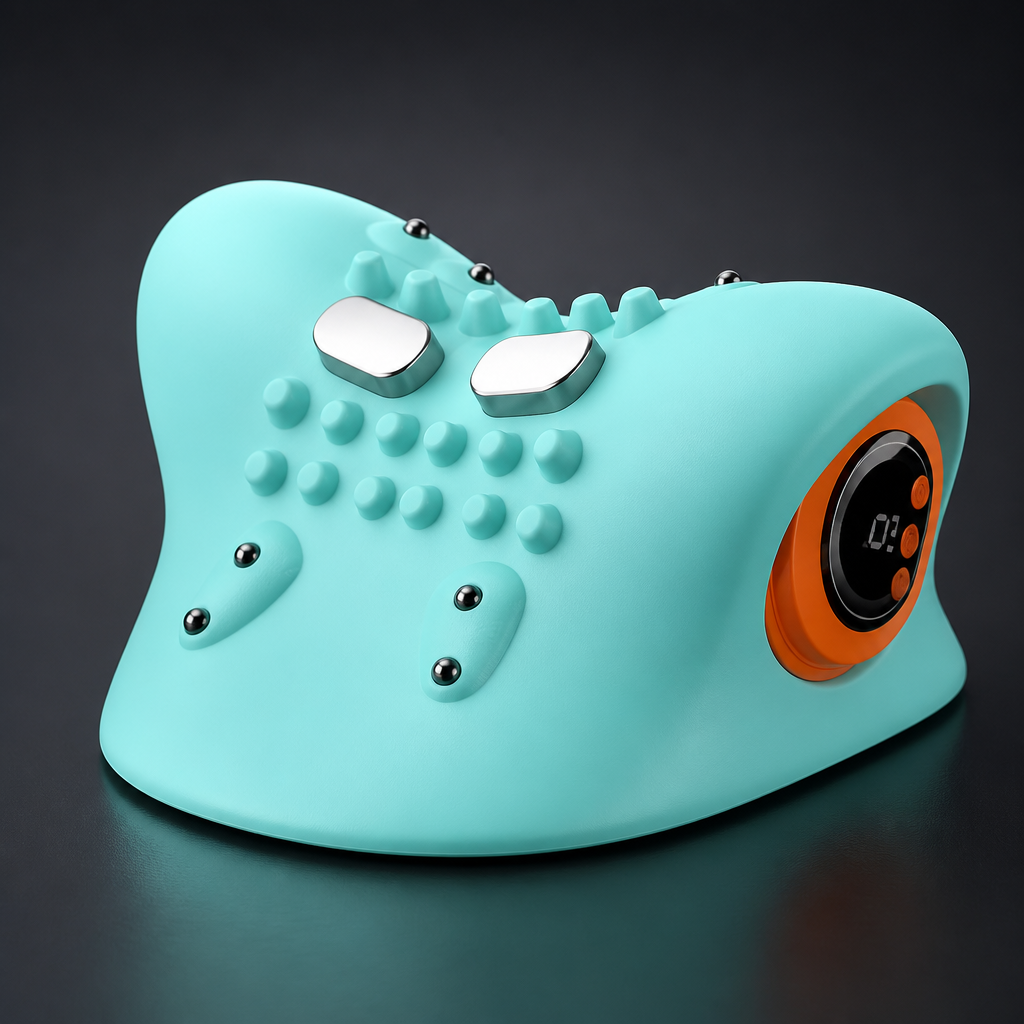 NeckNest heated neck massage pillow studio shot