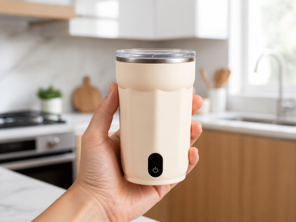Stirly self-stirring cup in hand
