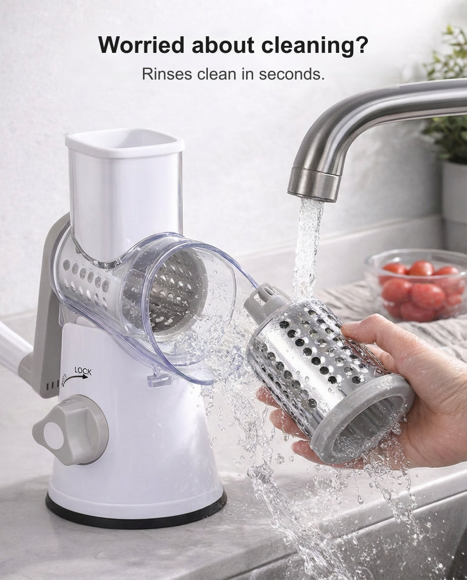 Drum being rinsed clean under a tap