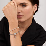 Birthstone Bead Bracelet with Cross Charm, Gold or Silver Tone 7