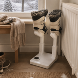 WarmStep drying snow boots in a winter hallway