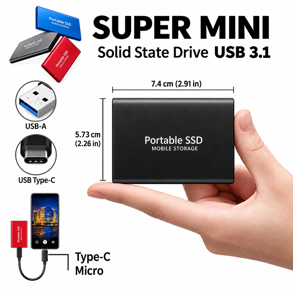 External SSD 128TB - Compact and Fast Portable Storage Drive 2