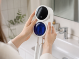 BrushDock UV toothbrush dock held in hands