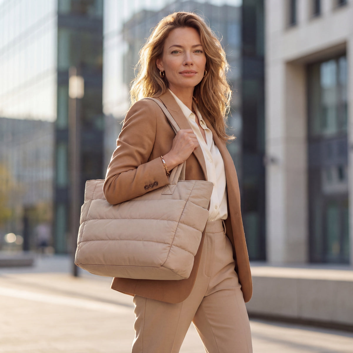 Quilted Puffy Tote Bag - Stylish, Roomy 20L Everyday Carryall 2