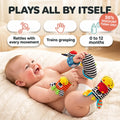 Baby Wrist Rattles and Foot Rattle Socks Set, 4 Pieces, Cotton, 0-12 Months 1