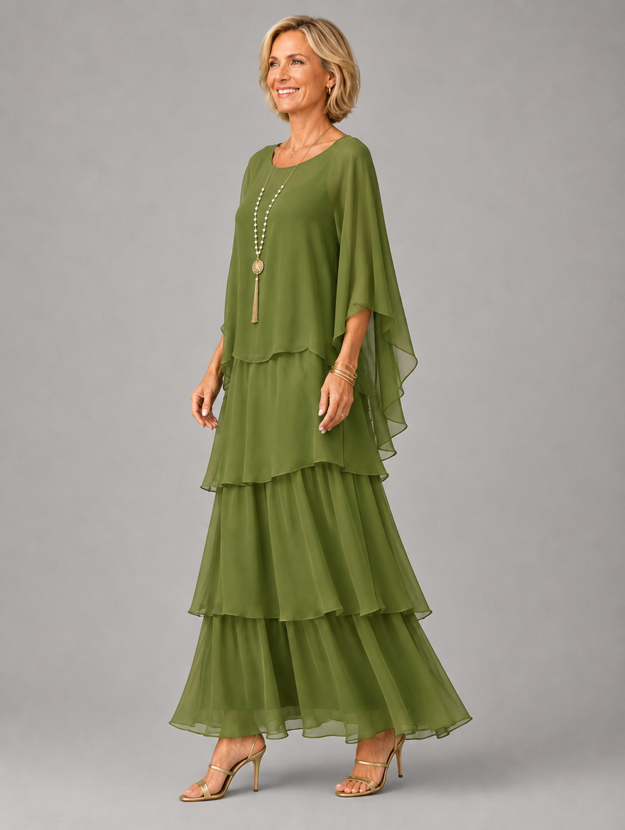 Elegant Flowing Layered Maxi Dress for Women – Loose Fit, Lightweight 13
