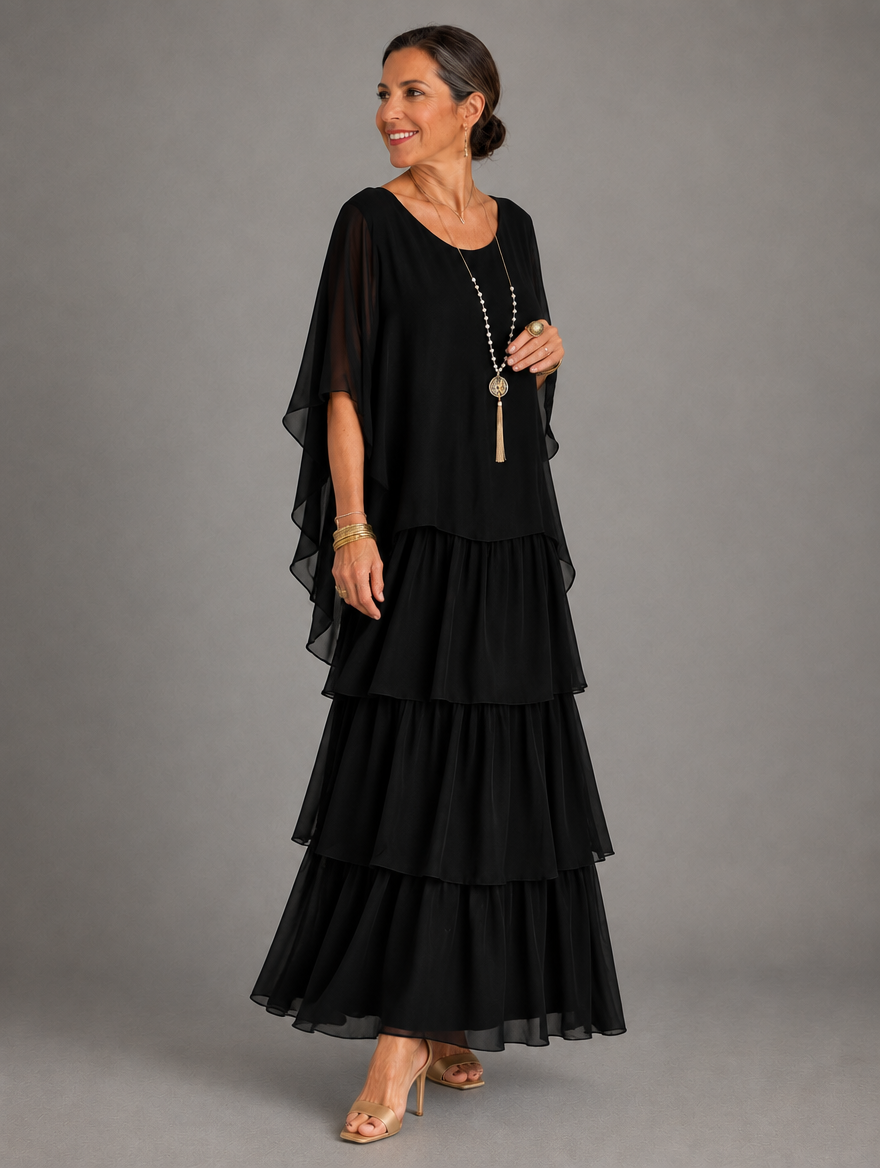 Elegant Flowing Layered Maxi Dress for Women – Loose Fit, Lightweight 16