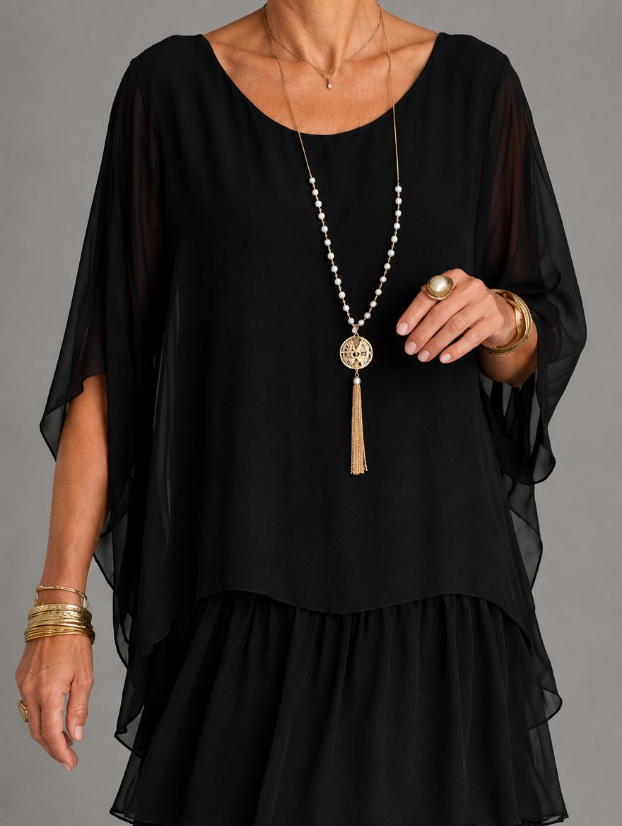 Elegant Flowing Layered Maxi Dress for Women – Loose Fit, Lightweight 18