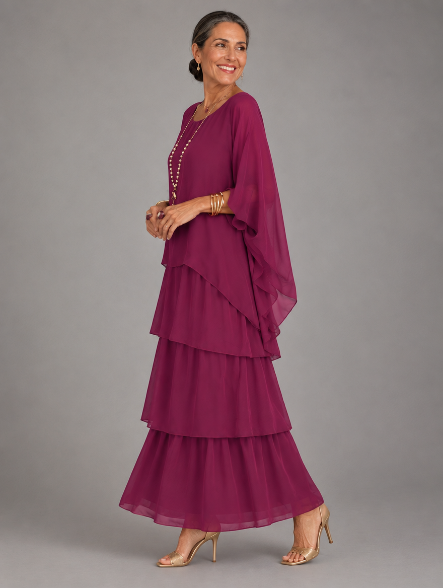 Elegant Flowing Layered Maxi Dress for Women – Loose Fit, Lightweight 22