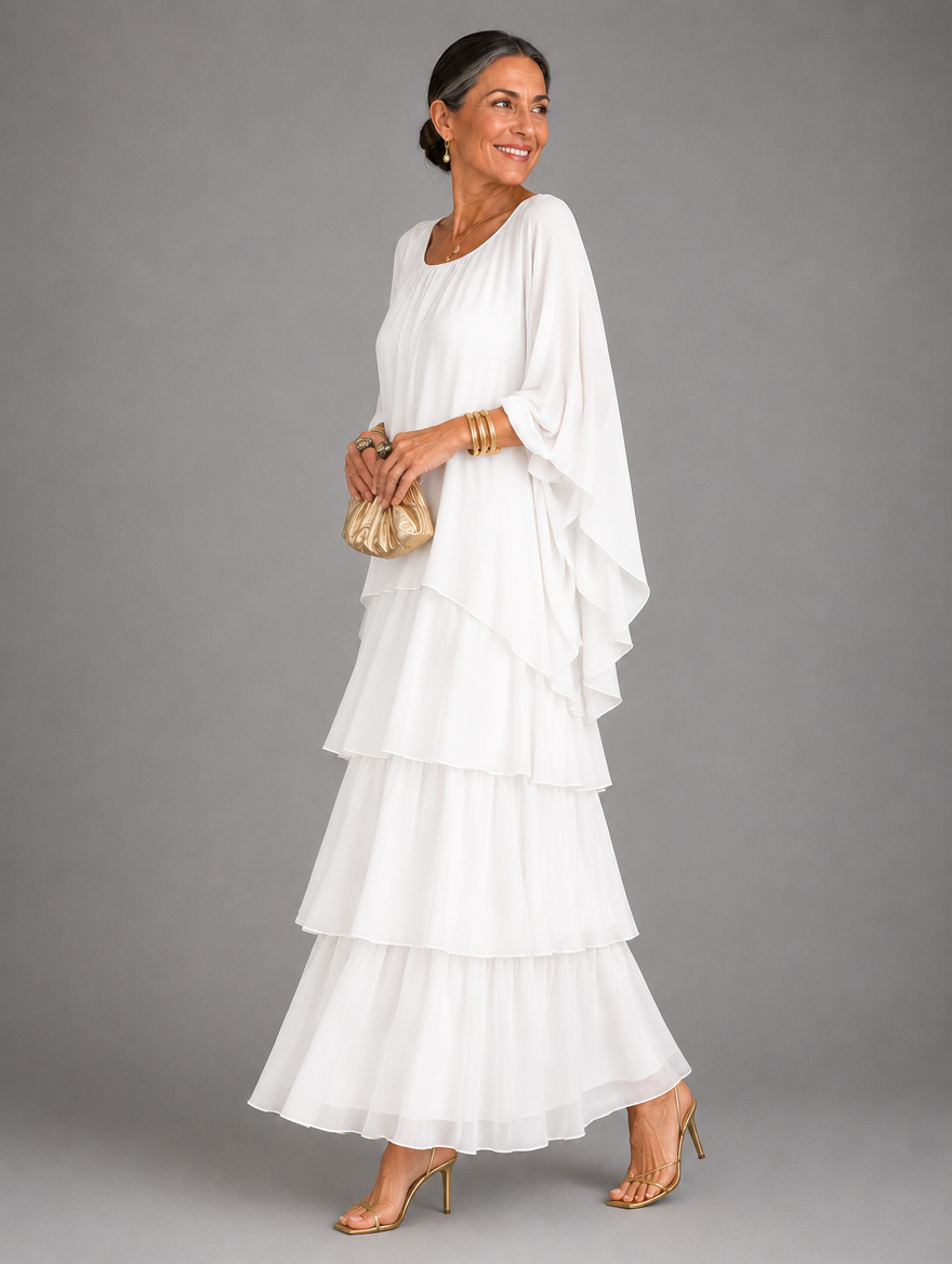 Elegant Flowing Layered Maxi Dress for Women – Loose Fit, Lightweight 28
