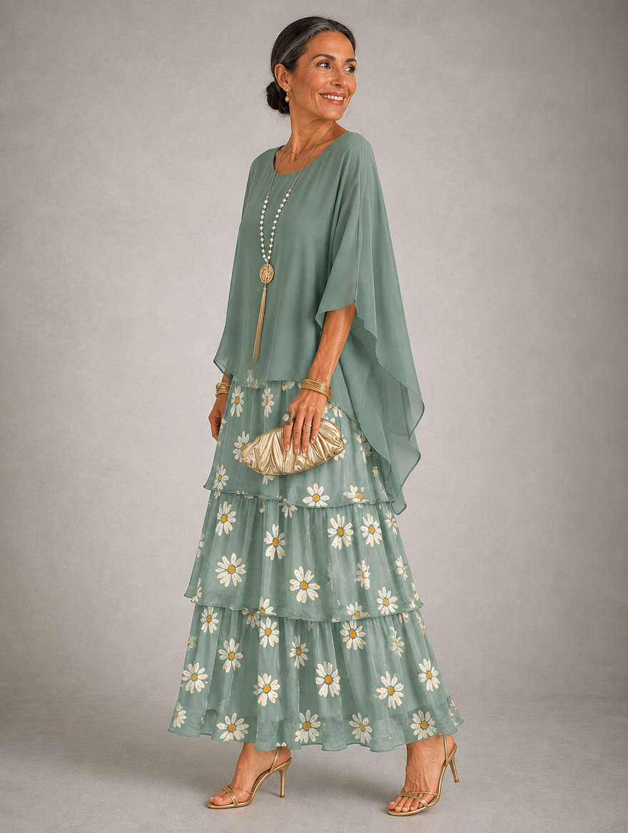 Elegant Flowing Layered Maxi Dress for Women – Loose Fit, Lightweight 34