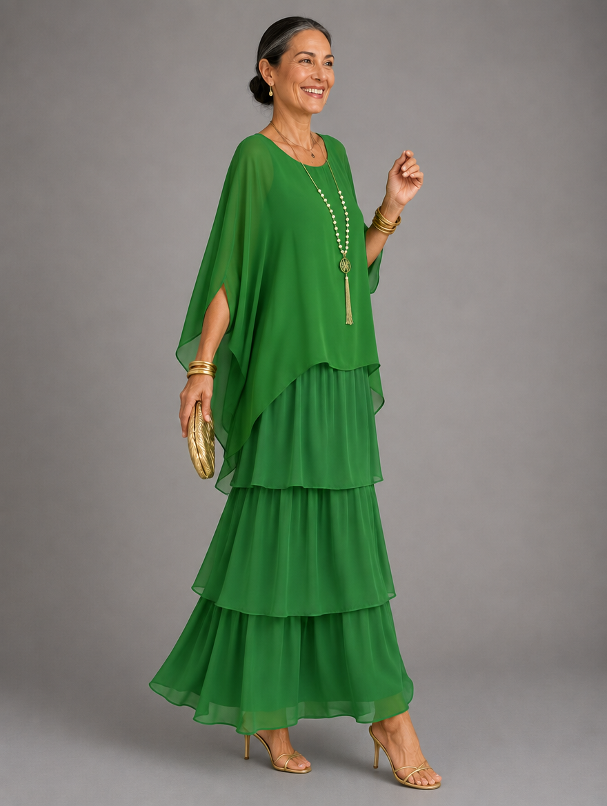 Elegant Flowing Layered Maxi Dress for Women – Loose Fit, Lightweight 31