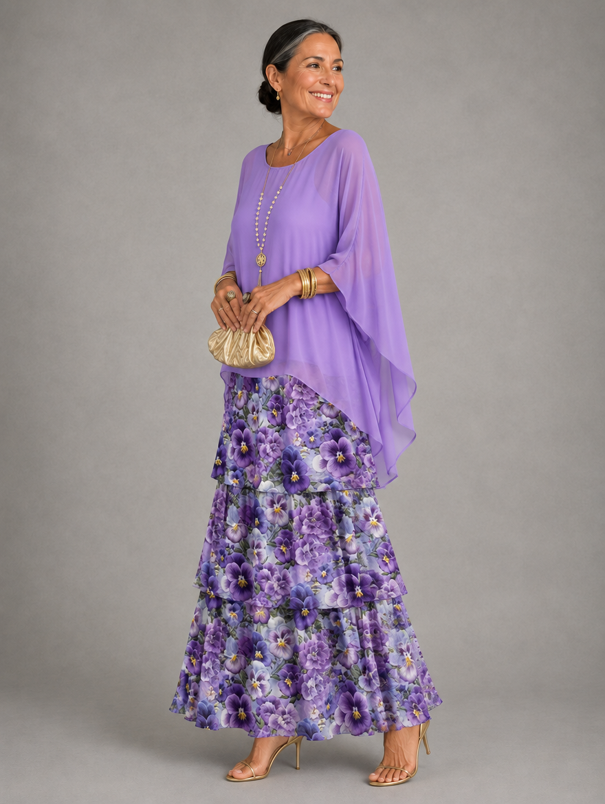 Elegant Flowing Layered Maxi Dress for Women – Loose Fit, Lightweight 40