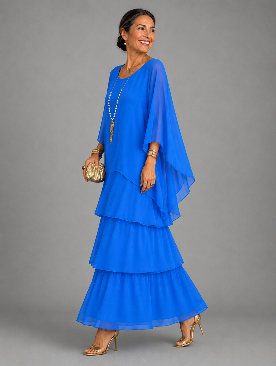 Elegant Flowing Layered Maxi Dress for Women – Loose Fit, Lightweight 25