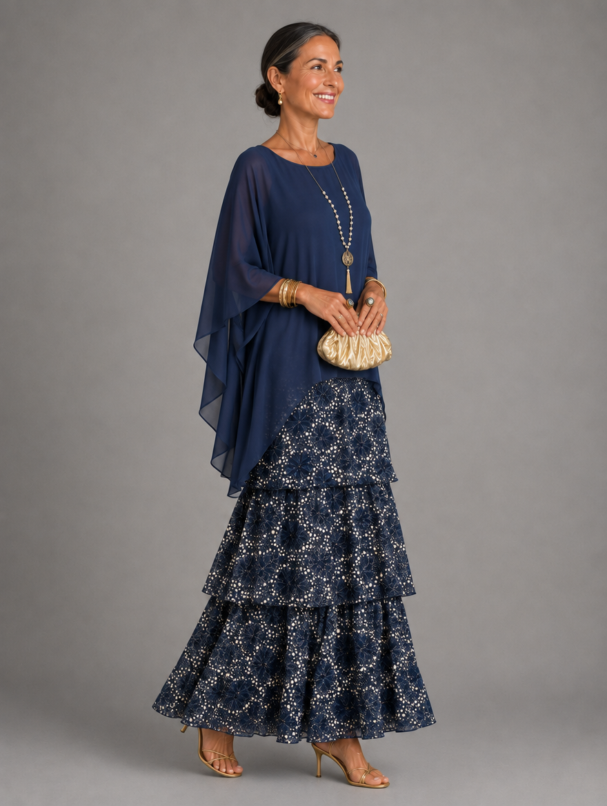 Elegant Flowing Layered Maxi Dress for Women – Loose Fit, Lightweight 43