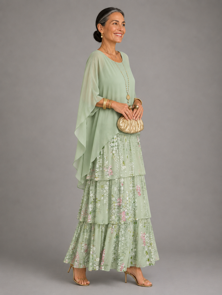Elegant Flowing Layered Maxi Dress for Women – Loose Fit, Lightweight 46