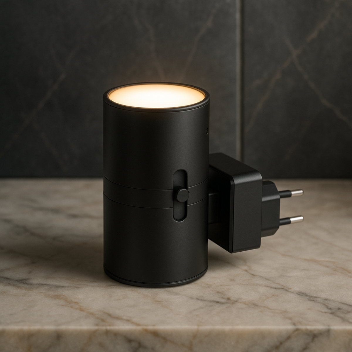An uplighter that lives in a socket.