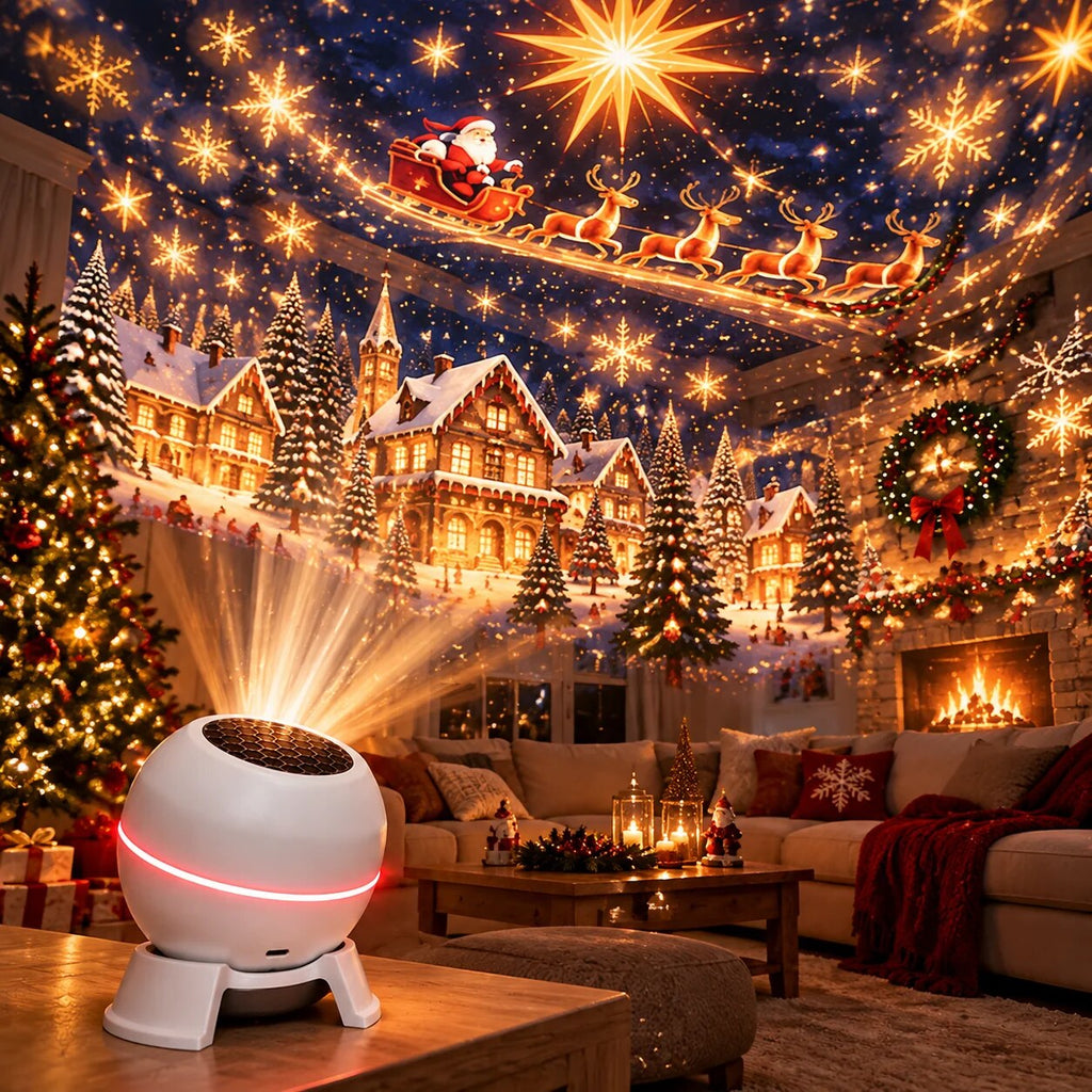 Christmas Light Projector with Animated Holiday Patterns, USB Powered 1