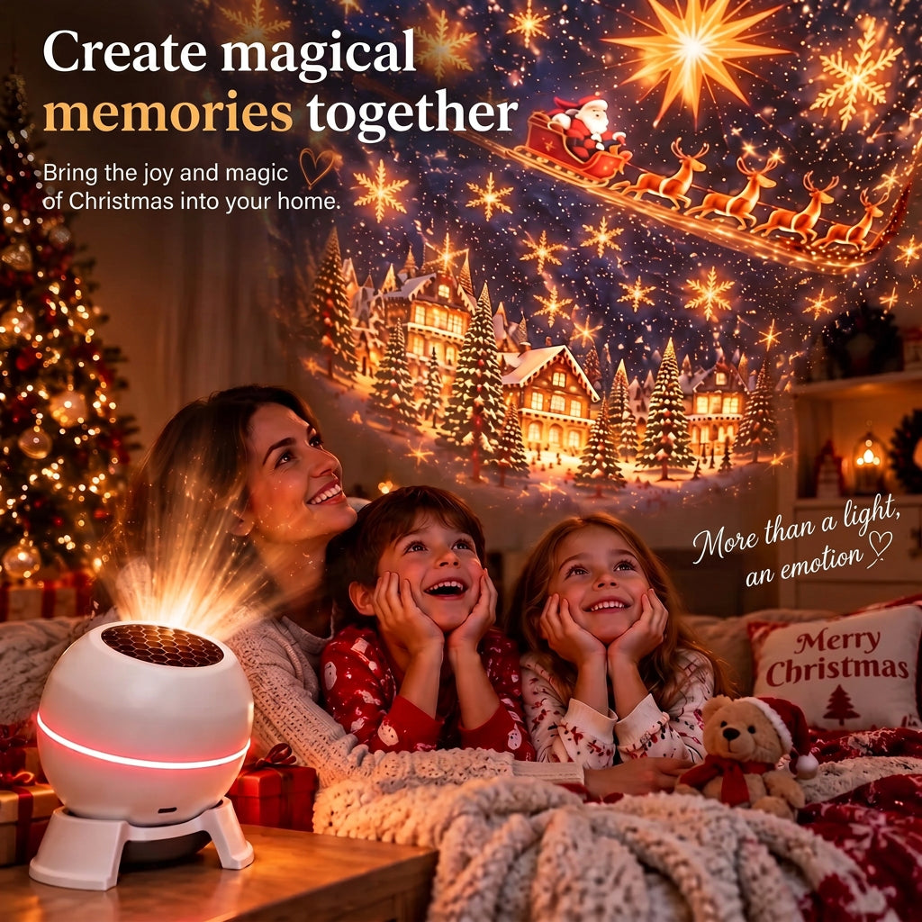 Christmas Light Projector with Animated Holiday Patterns, USB Powered 4
