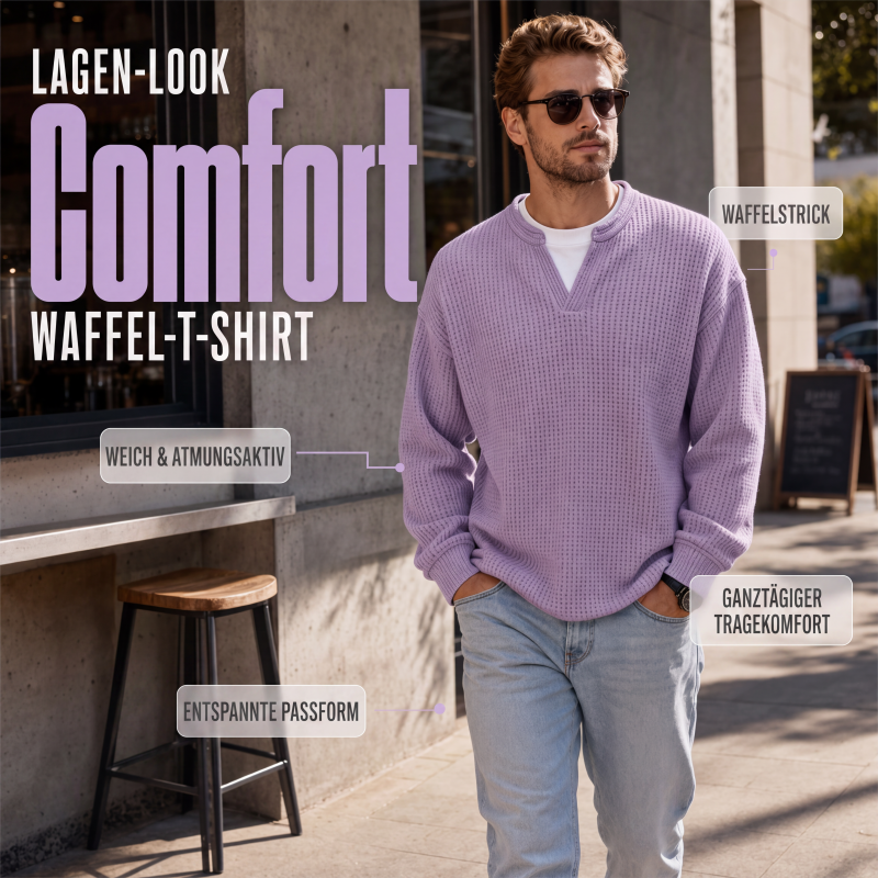 Long Sleeve Waffle Knit Mock Layer Top 1