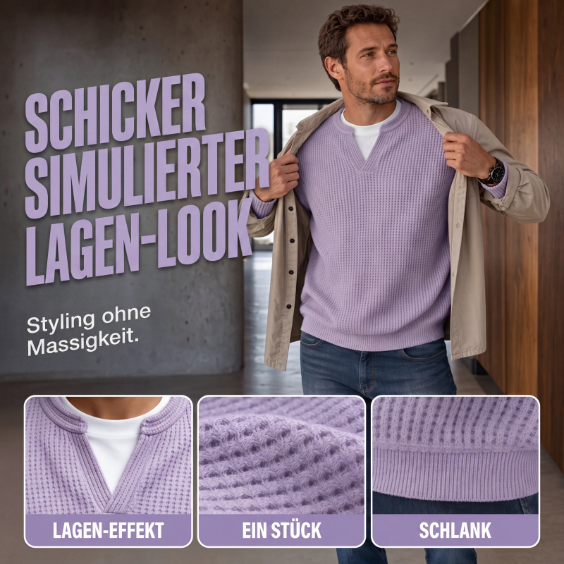 Long Sleeve Waffle Knit Mock Layer Top 4