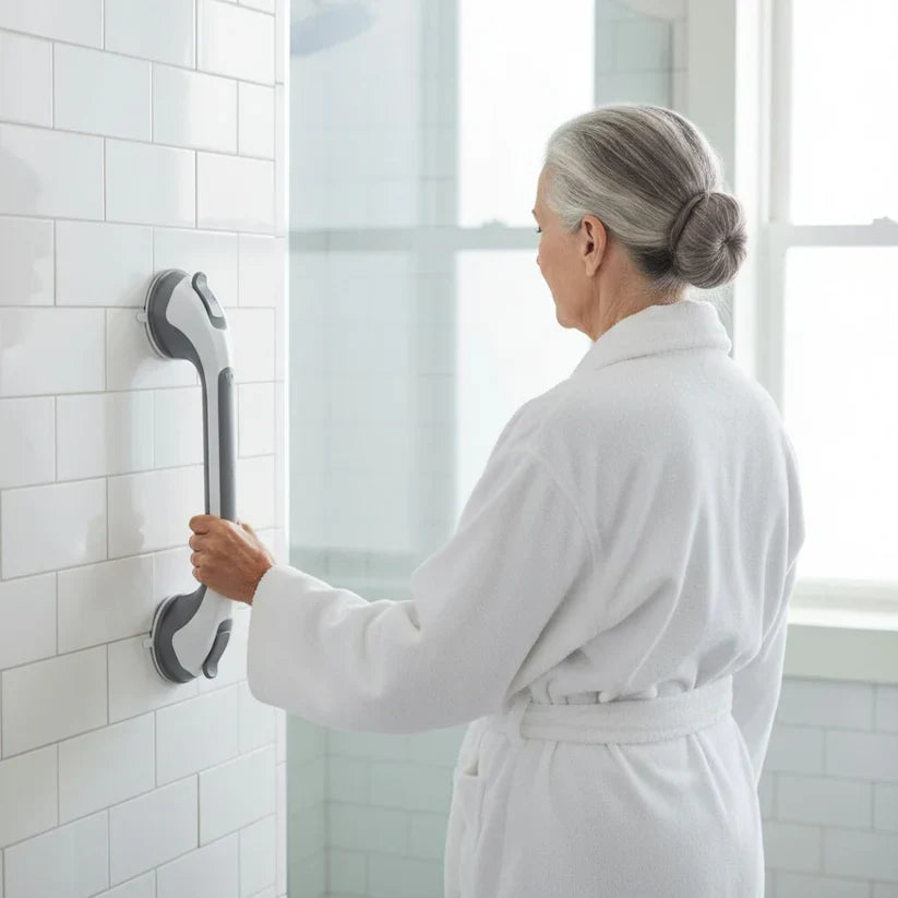 Suction Shower Grab Bar, No-Drill 16-Inch Bathroom Safety Handle 3